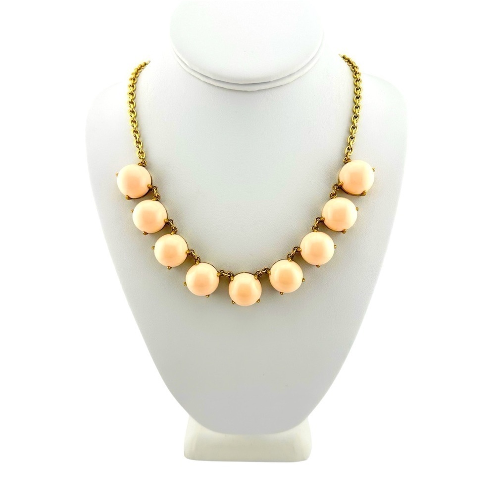 J Crew Necklace Peach Gold Tone Petite Statement